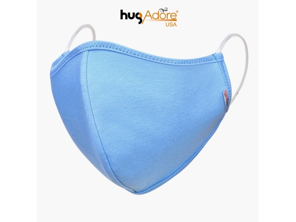 KHẨU TRANG VẢI KHÁNG KHUẨN HUGADORE -  5 CÁI MÀU XANH